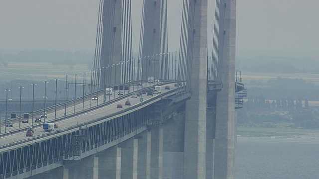 丹麦哥本哈根厄勒海峡大桥航拍照片视频素材