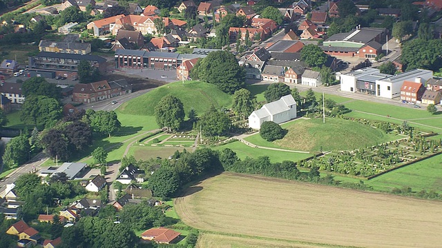 WS鸟瞰图景观/ Vejle，丹麦视频素材