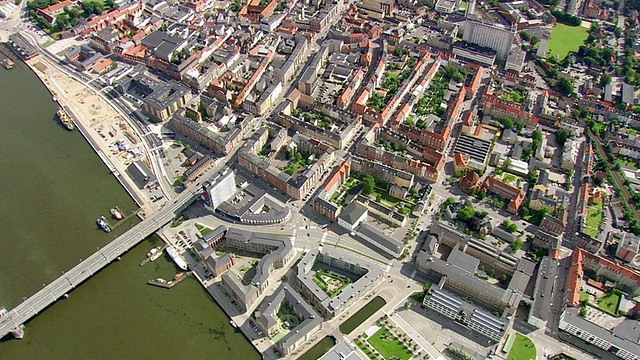 足球场地和码头全景图/ Nordjylland，丹麦视频素材