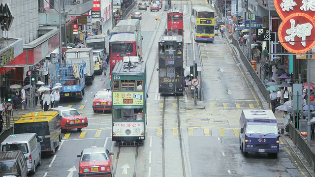 MS T/L拍摄于市中心繁忙的街道/香港，香港，香港视频素材