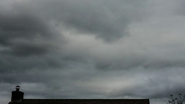 屋顶上灰色的暴风雨天空视频素材