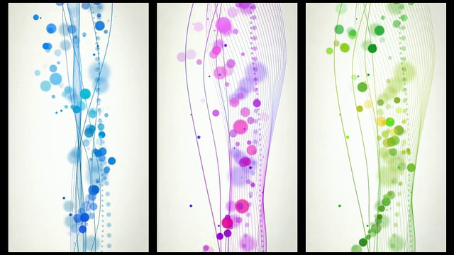抽象流动波背景回路- 3种变化(蓝/粉/绿)视频素材