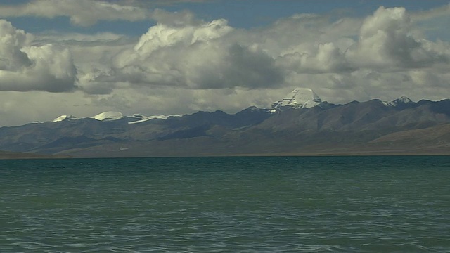 时间流逝玛旁雍错湖和冈仁波齐山中国西藏拉萨视频素材