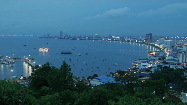 时间流逝鸟瞰泰国芭堤雅春武里海岸线视频素材