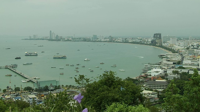 拦击鸟瞰泰国芭堤雅春武里海岸视频素材