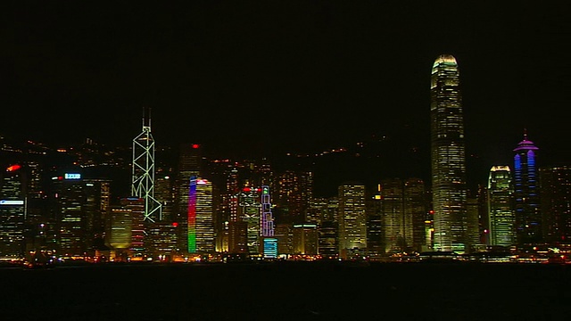 潘右夜景拍摄天际线香港仔海港，中国，广东，香港视频素材