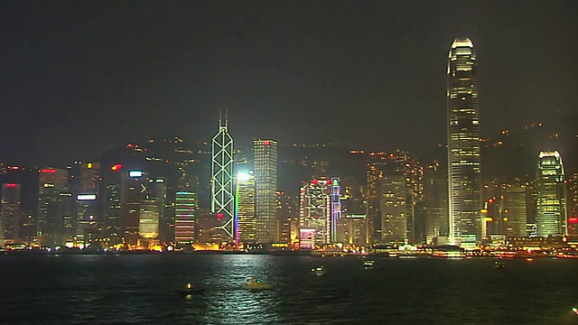 时间流逝天际线昼到夜中国香港，广东视频素材