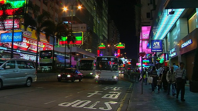 中景夜城广东香港中国视频素材