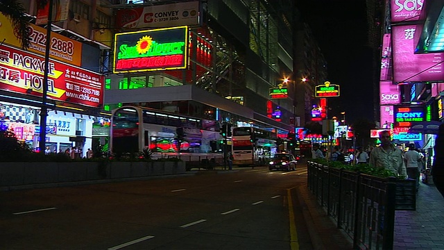 潘左拍夜城广东香港中国视频素材