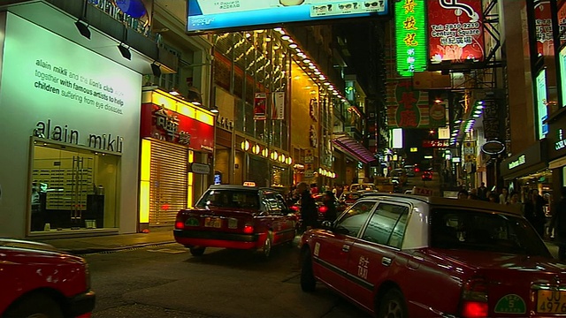 中景夜城路香港中国广东视频素材