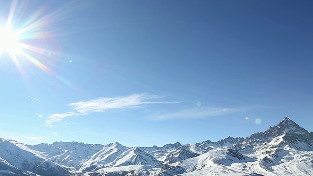 时间流逝的观点，云漂移雪山视频素材