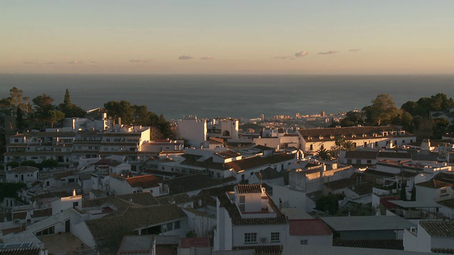 日落海岸线/ Mijas，西班牙视频素材