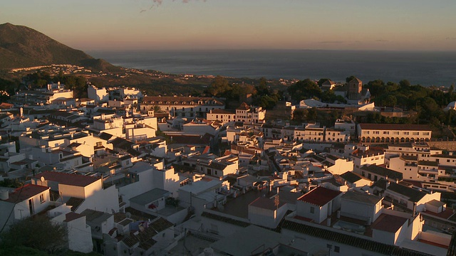 日落海岸线/ Mijas，西班牙视频素材