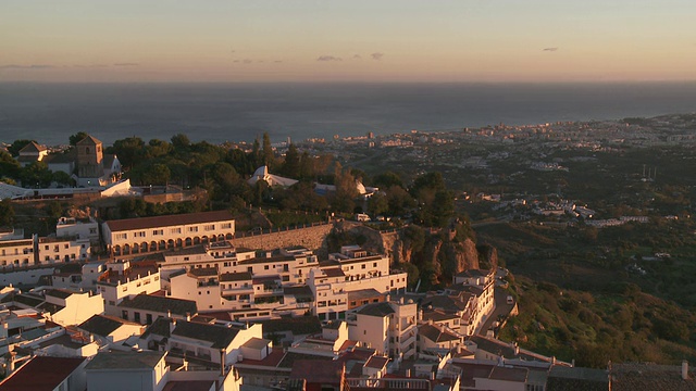 日落海岸线/ Mijas，西班牙视频素材