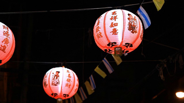 中国新年的灯笼装饰。视频素材