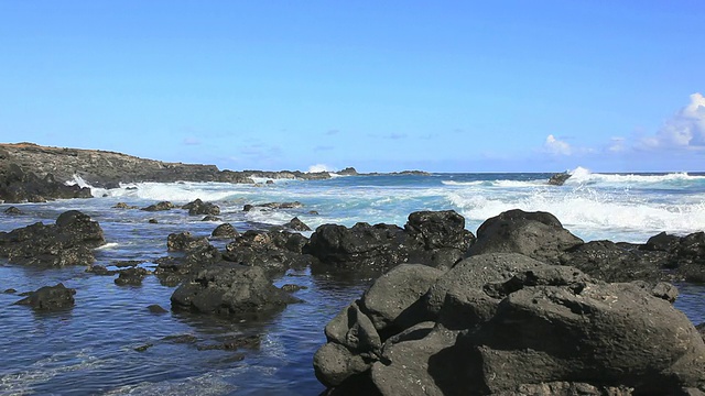 太平洋海岸景观，复活节岛，智利视频素材