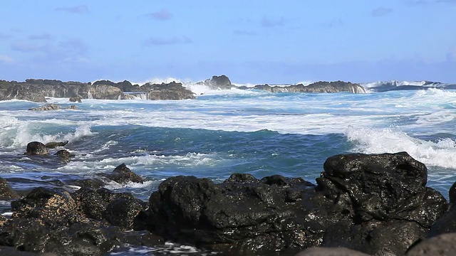 太平洋海岸景观，复活节岛，智利视频素材