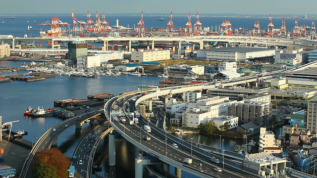 海湾边道路交汇处。视频素材