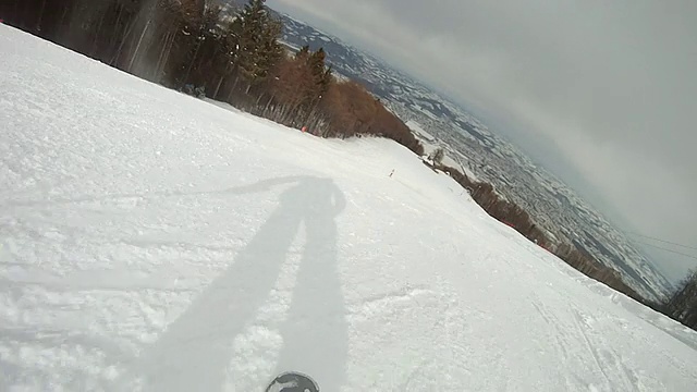 高清:快速滑雪与相机视频素材