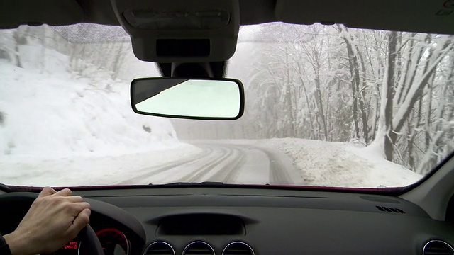 HD:在雪中驾驶视频素材