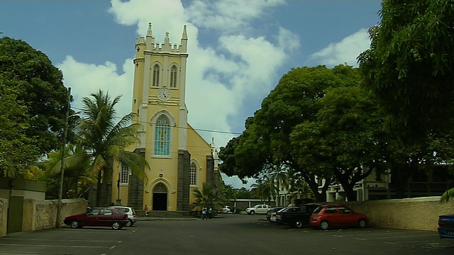 毛里求斯Mahebourg Church的盖帽射击视频素材