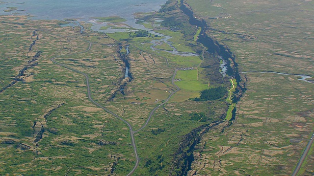 Thingvellir /冰岛WS鸟瞰图视频素材