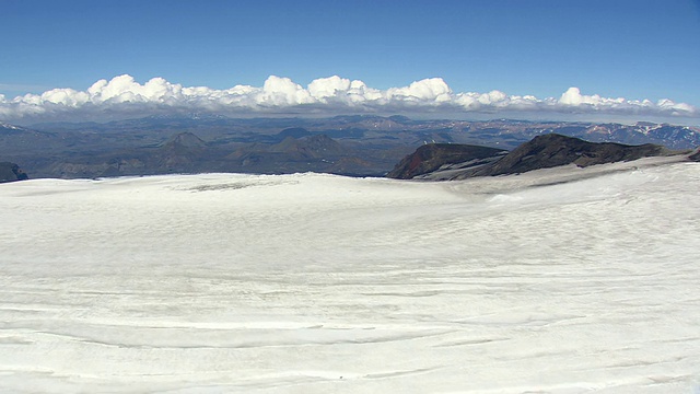 WS AREAIL冰岛Myrdasjokull冰川被雪覆盖的土地视频素材