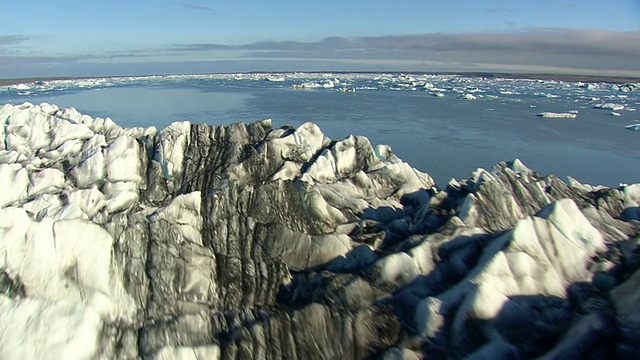 冰岛Jokulsarlon冰山和冰川的WS AERIAL ZI视图视频素材