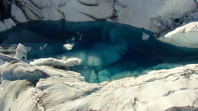 冰岛Jokulsarlon冰山的WS AERIAL ZO视图视频素材