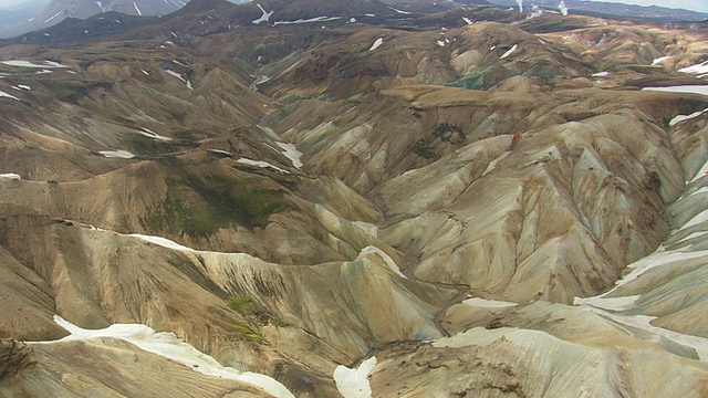 Landmannalaugur /冰岛山谷的WS空中ZI视图视频素材