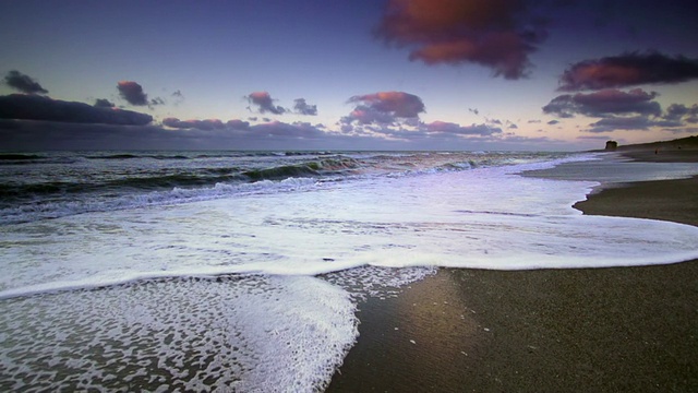 慢镜头:海滩日落景观视频素材