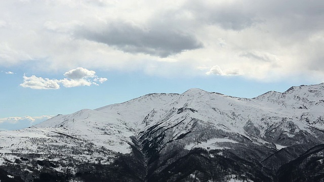 时间流逝的观点，云漂移雪山视频素材