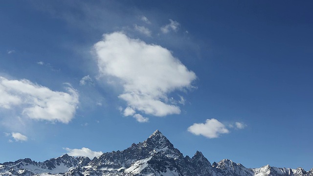 时间流逝的观点，云漂移雪山视频素材