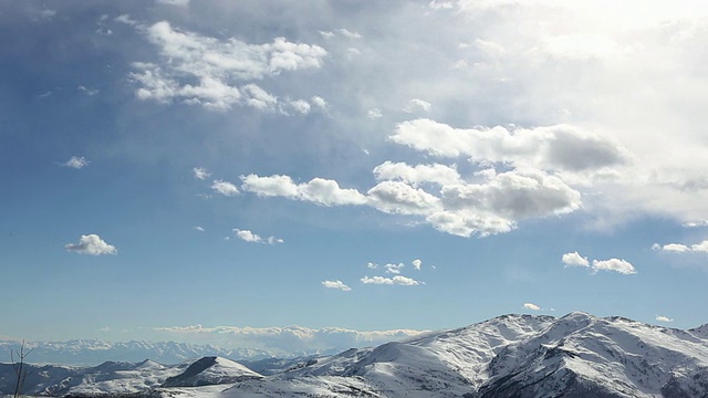 时间流逝的观点，云漂移雪山视频素材