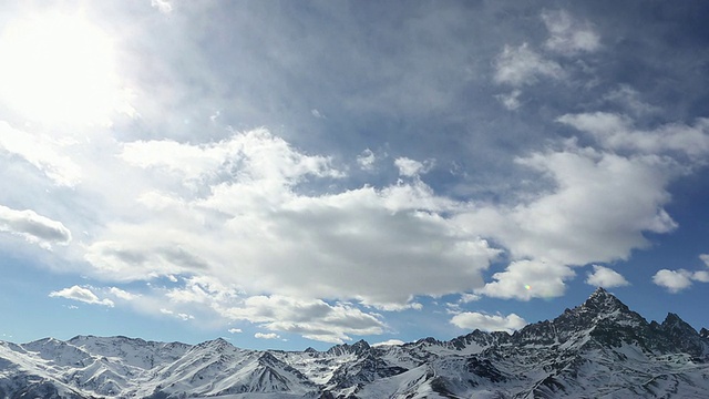 时间流逝的观点，云漂移雪山视频素材