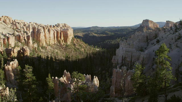 拍摄于美国犹他州布莱斯峡谷的hoodoo和森林地区视频素材