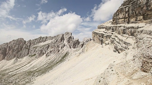 Dolomites的平移视频:从Puez Massif的广泛全景视频素材