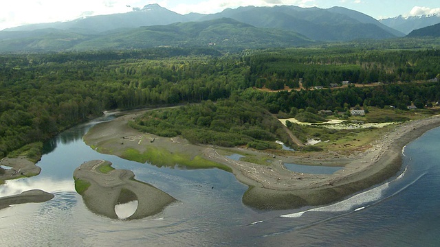 美国华盛顿胡安德富卡海峡艾尔瓦河航空口视频素材