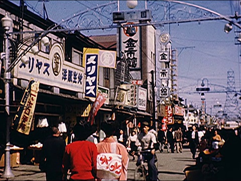 1953年三越大厦，鞋匠视频素材