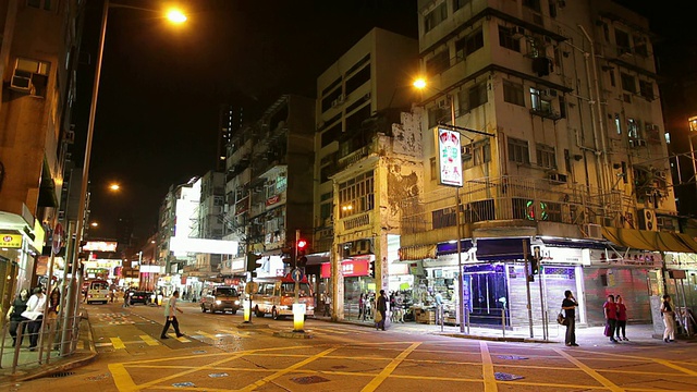 WS晚上的街景/中国香港视频素材