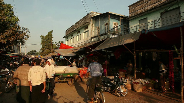 WS Street market / Prome, Pyay，缅甸视频素材