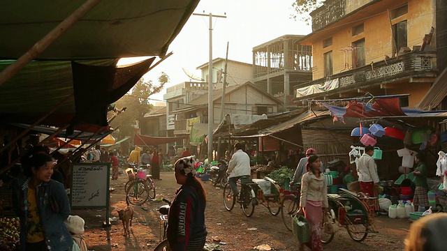 WS Street market / Prome, Pyay，缅甸视频素材