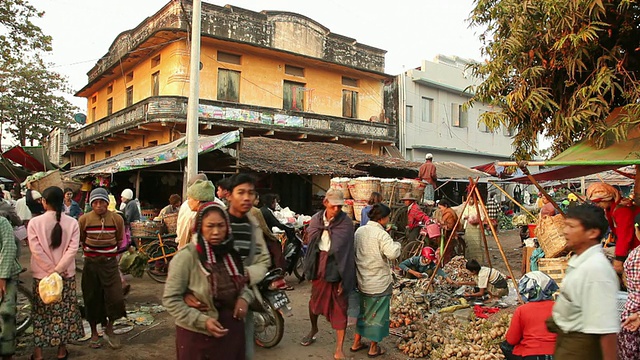 WS Street market / Prome, Pyay，缅甸视频素材