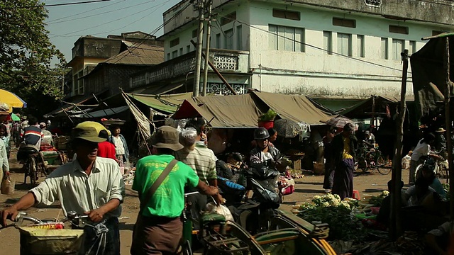 WS Street market / Prome, Pyay，缅甸视频素材