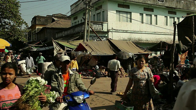 WS Street market / Prome, Pyay，缅甸视频素材