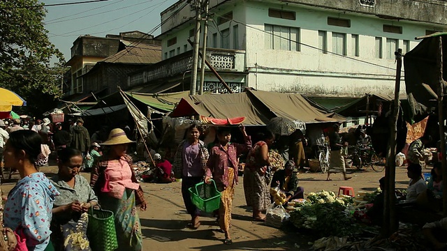 WS Street market / Prome, Pyay，缅甸视频素材