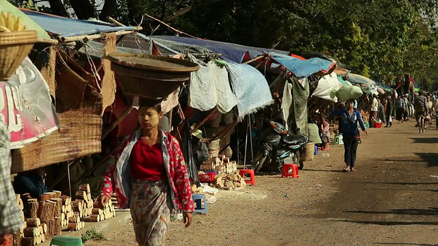 WS Street scene / Prome, Pyay，缅甸视频素材