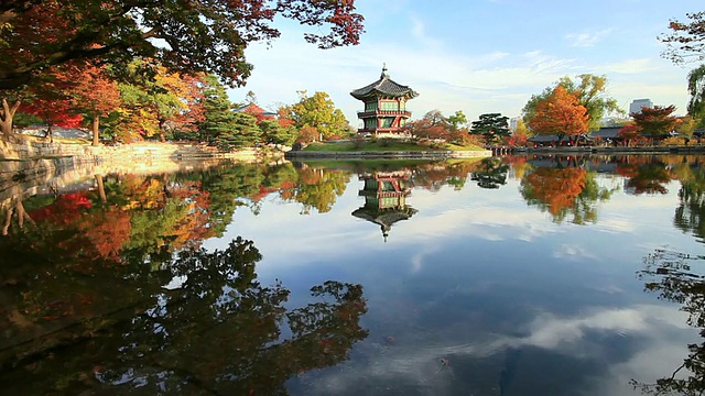 韩国首尔景福宫香原亭的WS视图视频素材