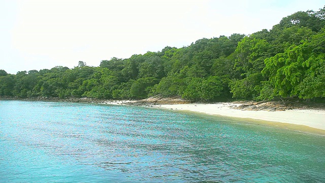 海边有树的沙岛。泰国旅游景点视频素材