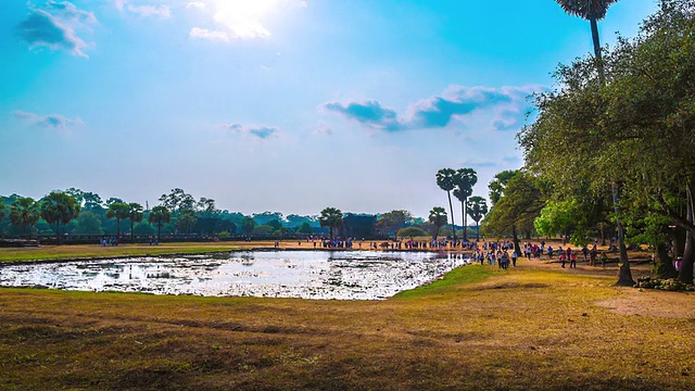 人们在Seap Reap，吴哥窟/吴哥，暹粒省，哥伦比亚视频素材